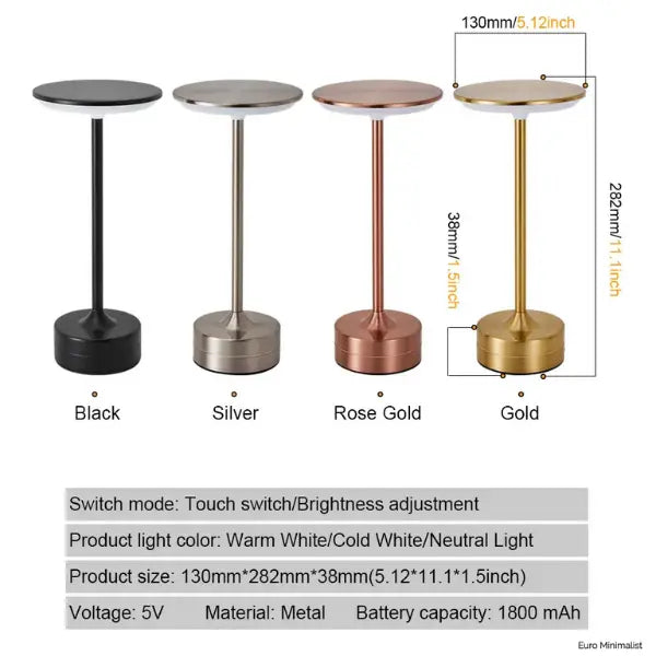 Lampe de table Macaron en verre noir ou argent
