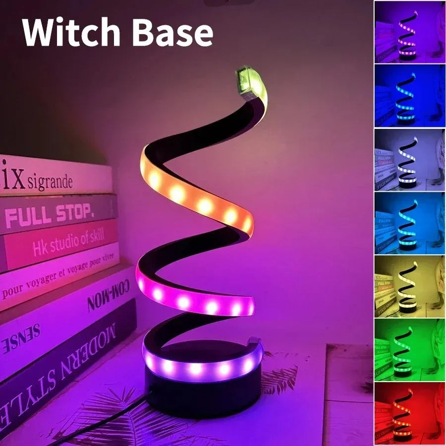 Lampe de table en spirale créative