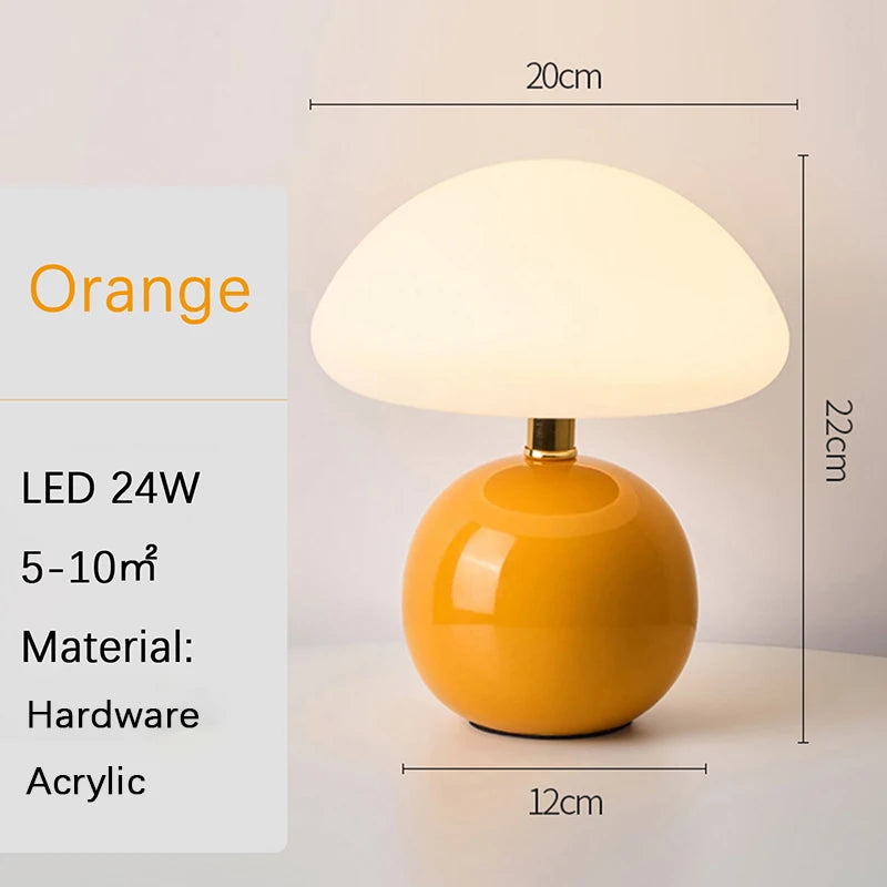 Lampe de table Champignon Rose, Rouge et Orange