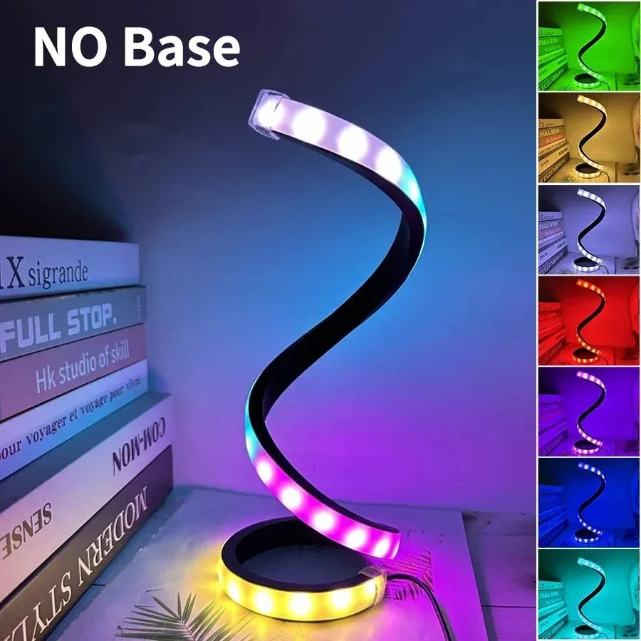 Lampe de table en spirale créative