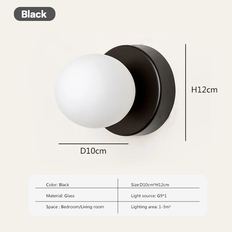 Iluminación de pared nórdica LED de vidrio