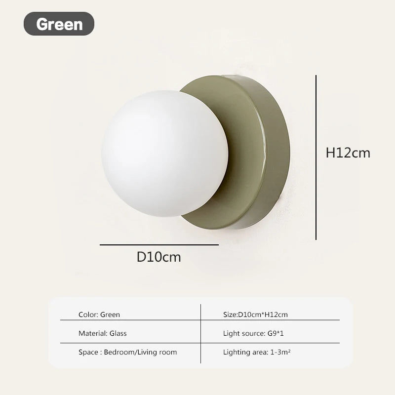 Applique murale LED nordique en verre