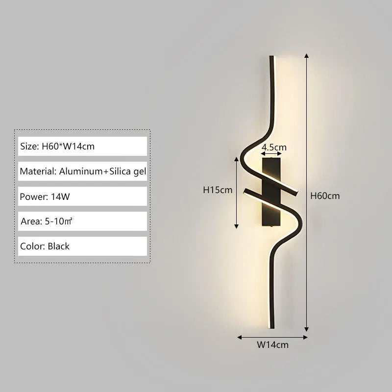 Iluminación de pared de tira larga