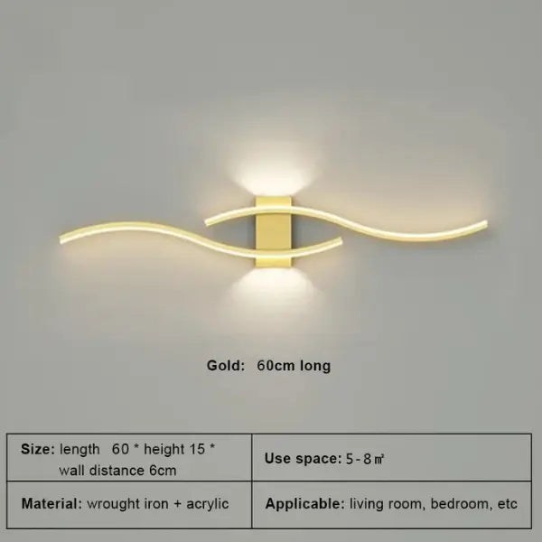 Applique murale LED moderne à longue bande, éclairage décoratif pour fond de télévision, chambre à coucher, salon, maison, éclairage d'intérieur