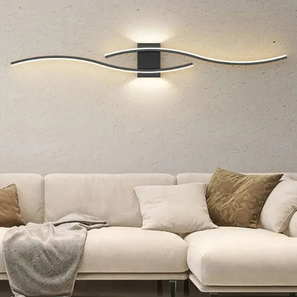 Applique murale LED moderne à longue bande, éclairage décoratif pour fond de télévision, chambre à coucher, salon, maison, éclairage d'intérieur