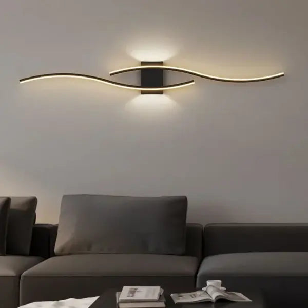 Applique murale LED moderne à longue bande, éclairage décoratif pour fond de télévision, chambre à coucher, salon, maison, éclairage d'intérieur