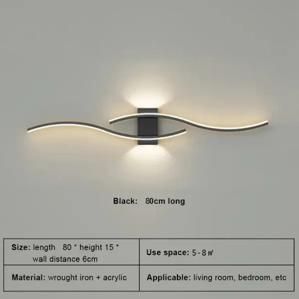Applique murale LED moderne à longue bande, éclairage décoratif pour fond de télévision, chambre à coucher, salon, maison, éclairage d'intérieur