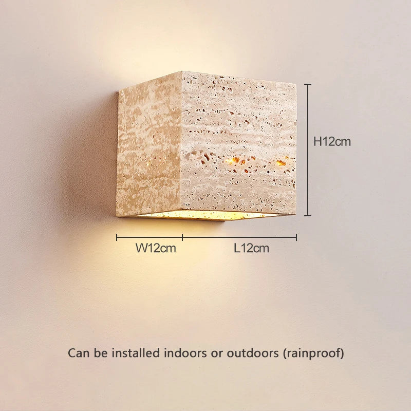 Iluminación de pared Wabi Sabi Piedra Natural