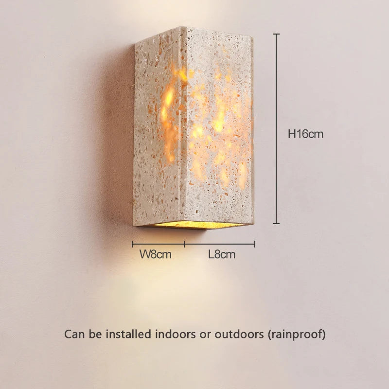 Iluminación de pared Wabi Sabi Piedra Natural