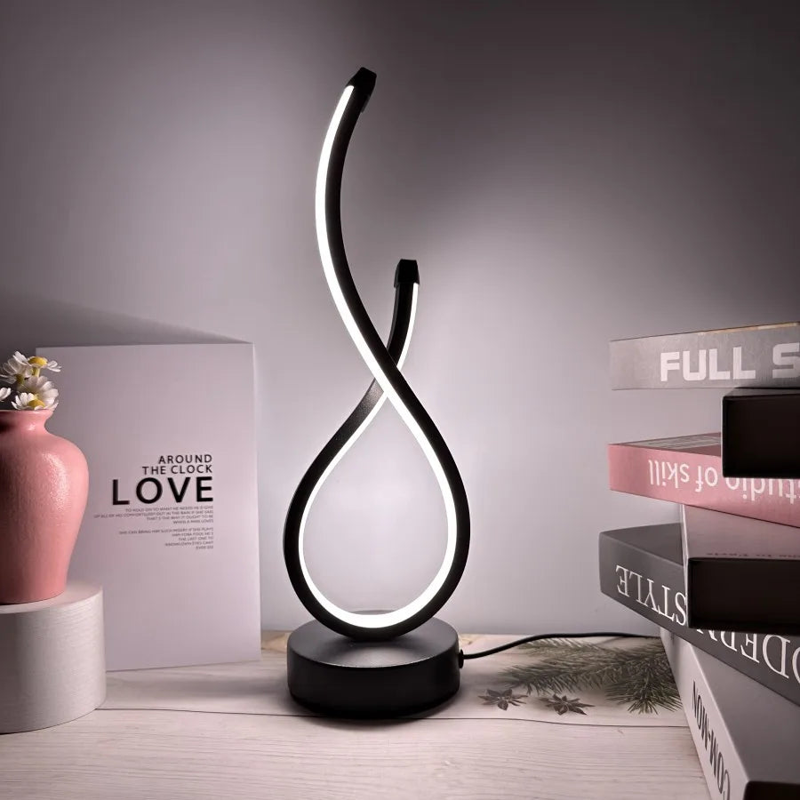 Lampe de table en spirale créative