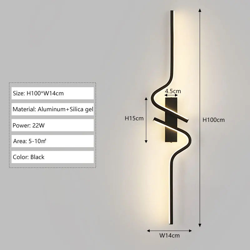 Iluminación de pared de tira larga