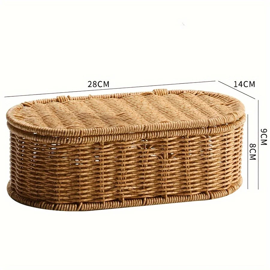 Boîte de rangement tissée décorative pour la maison