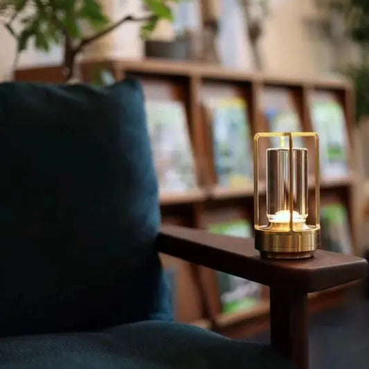 Lampe LED tactile rechargeable en alliage d'aluminium et cristal, idéale pour une table, un restaurant, une ambiance nocturne ou un camping