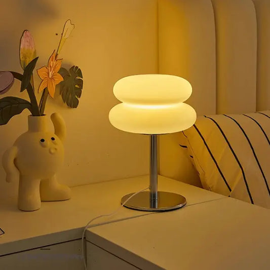 Lampe de table Macaron en verre blanc