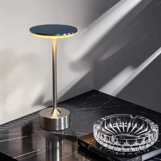 Lampe de table Macaron en verre noir ou argent