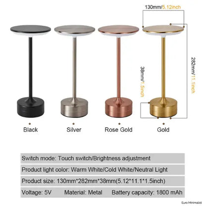 Lampe de table Macaron en verre noir ou argent