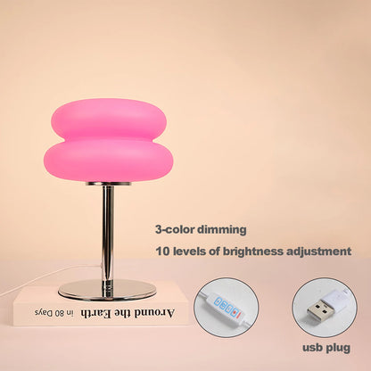 Lampe de table Macaron en verre rose et orange