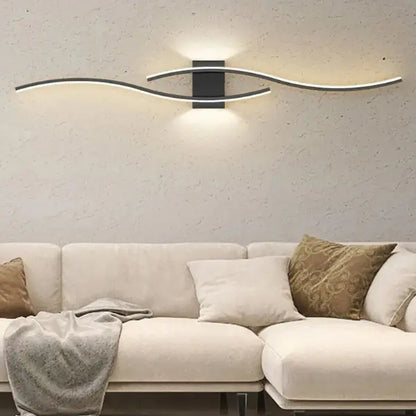Applique murale LED moderne à longue bande, éclairage décoratif pour fond de télévision, chambre à coucher, salon, maison, éclairage d'intérieur