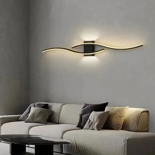 Applique murale LED moderne à longue bande, éclairage décoratif pour fond de télévision, chambre à coucher, salon, maison, éclairage d'intérieur
