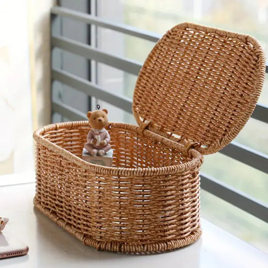 Boîte de rangement tissée décorative pour la maison