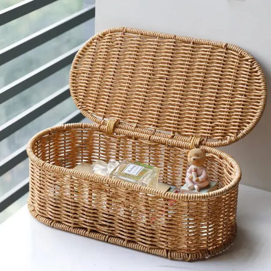 Boîte de rangement tissée décorative pour la maison