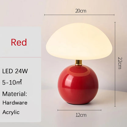 Lampe de table Champignon Rose, Rouge et Orange