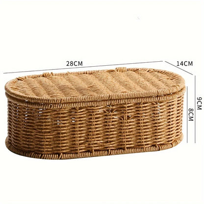 Boîte de rangement tissée décorative pour la maison
